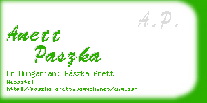 anett paszka business card